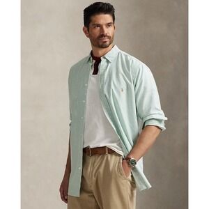 Ralph Lauren Mens Green Multicolor Striped Oxford Button-Down Shirt Size 2XL